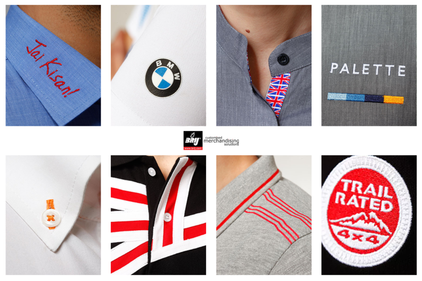 employees wearing a custom uniform in a corporate workplace