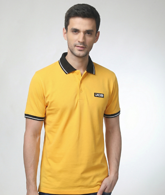 Golden Yellow Polo with contrast collar and cuffs