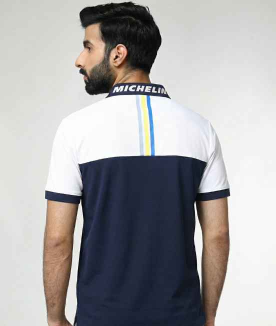 Navy & White Colorblocked Polo T-shirt