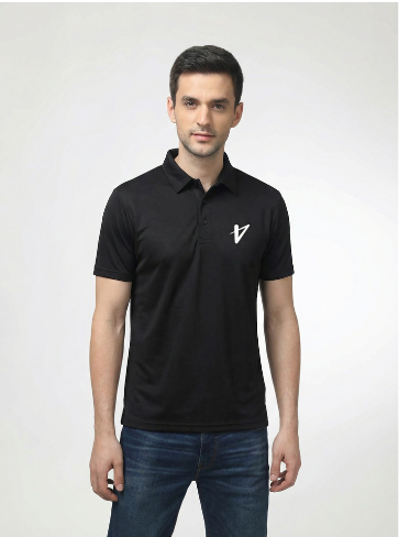 Recocool Black Polo T Shirt