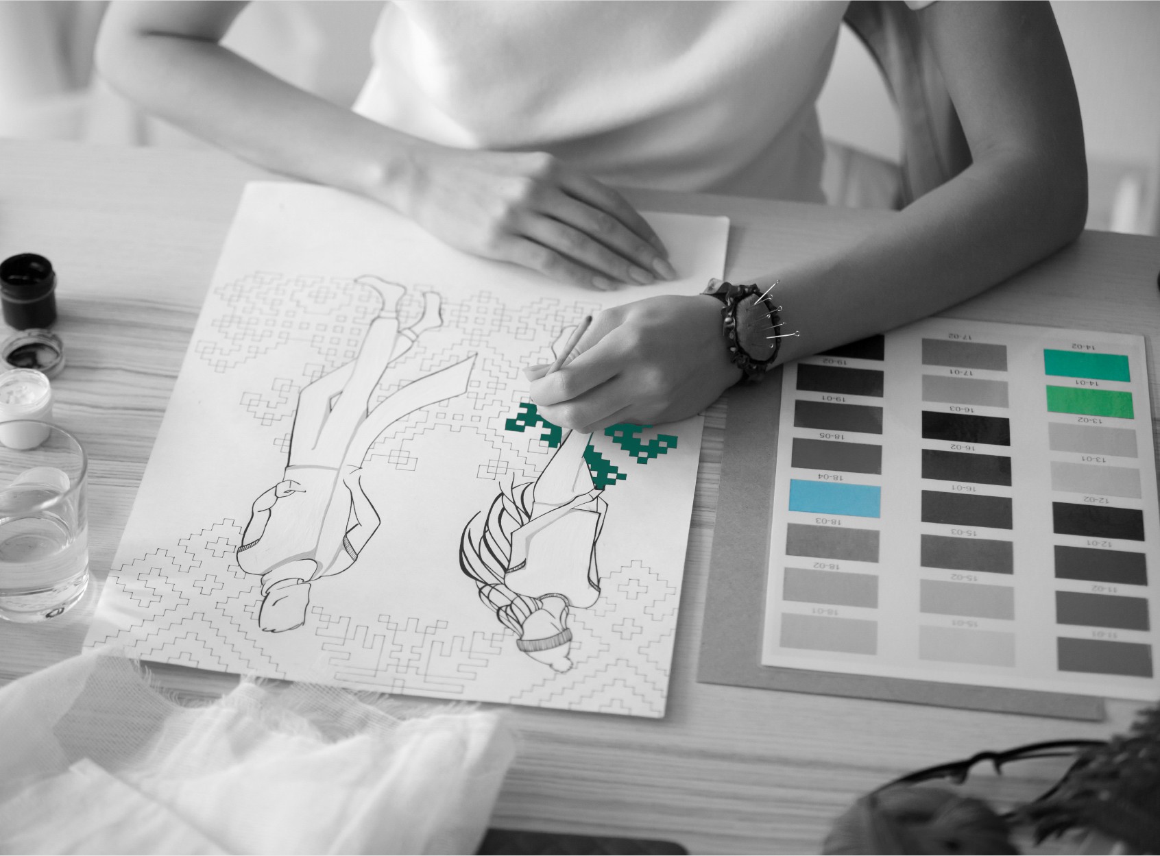 Designer sketching fashion